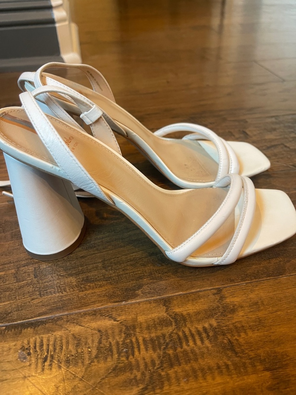Sam Edelman Kia Block Heel Sandal in Bright White Leather - Picture 7 of 8
